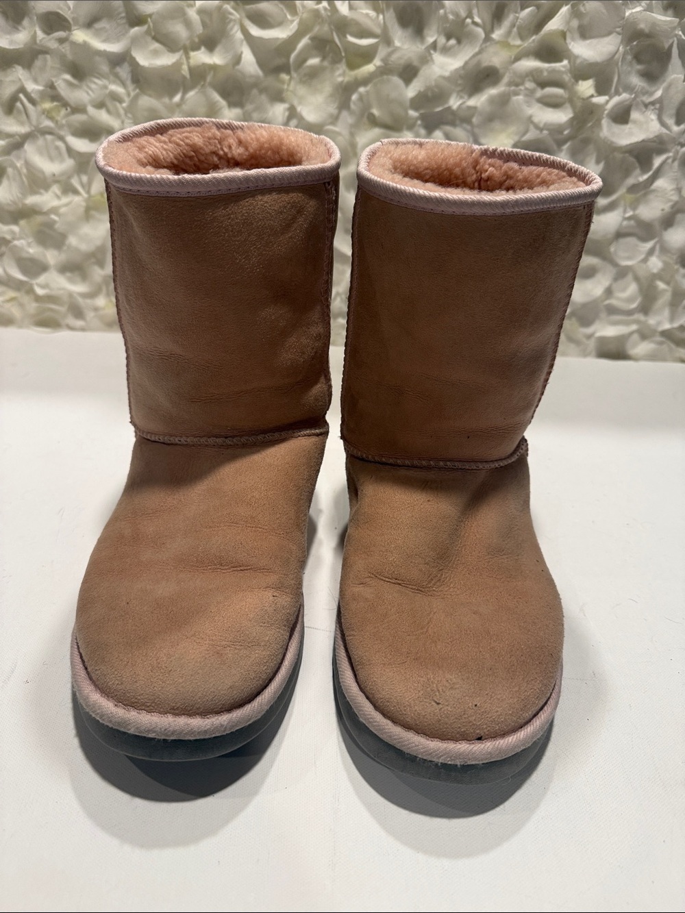 UGG Pink Tan Classic Short Shearling Winter Boots